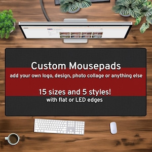 Custom Desk Mat Gaming Mousepad, Personalized photo print, xxl xl large LED RGB customizable deskmat, extra large mouse pad gift for gamers