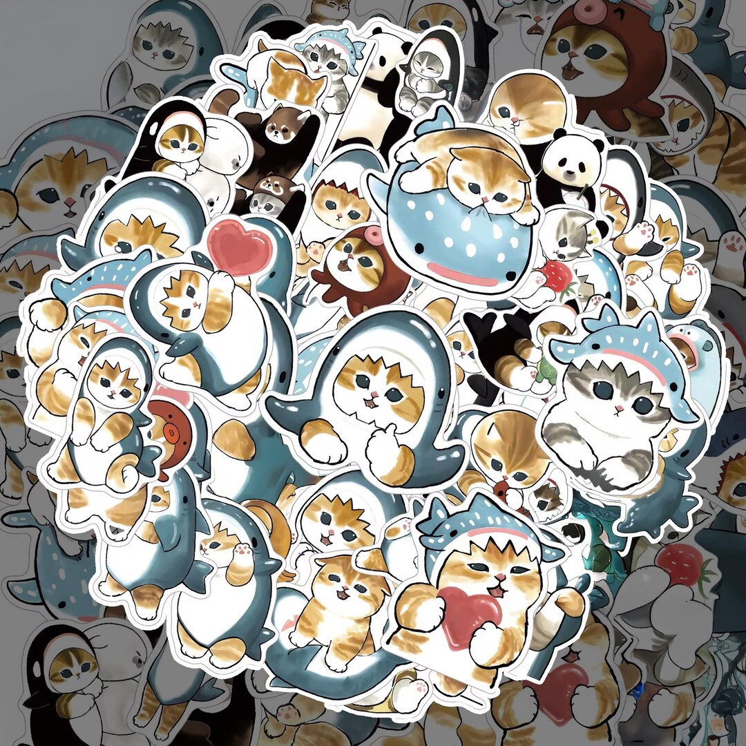 Sticker Bomb Shark Sticker Bomb Pack - Shark Cat 50 Unique Vinyl Stickers for Laptops ...