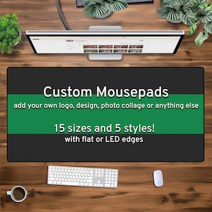 Custom Desk Mat Gaming Mousepad, Personalized photo print, xxl xl large LED RGB customizable deskmat, extra large mouse pad gift for gamers