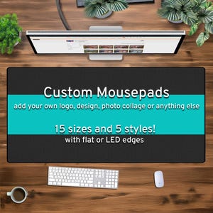 Custom Desk Mat Gaming Mousepad, Personalized photo print, xxl xl large LED RGB customizable deskmat, extra large mouse pad gift for gamers