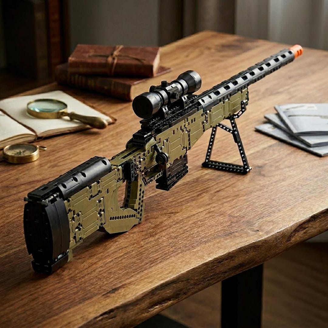 Awp Awm Sniper Rifle Building Blocks Set MOC Military Technic Guns ...
