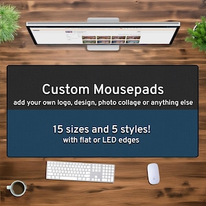 Custom Desk Mat Gaming Mousepad, Personalized photo print, xxl xl large LED RGB customizable deskmat, extra large mouse pad gift for gamers