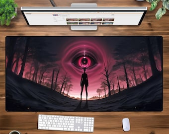 XXL Surreal Fantasy Mouse Pad - Large Gaming Desk Mat - Cosmic Eye Extended Mousepad - Dark Aesthetic Desk Pad - Mystical Gamer Mat