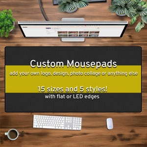 Custom Desk Mat Gaming Mousepad, Personalized photo print, xxl xl large LED RGB customizable deskmat, extra large mouse pad gift for gamers