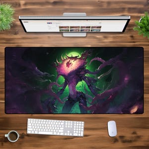 Tapis de souris gaming XXL Eldritch Horror – Tapis de bureau Monstre cosmique pour PC, bureautique et gamers | Grand tapis de clavier Dark Fantasy étendu