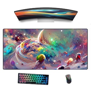 Custom Desk Mat, Custom Mouse Pad, Personalized Mouse Pad, Custom Gamer Desk Pad, Minimalist Handmade Fantasy Sky Storm Anime Desk Mat