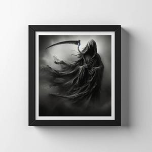 Grim Reaper Art Print: High-Resolution Spooky Wall Decor (Digital Download)