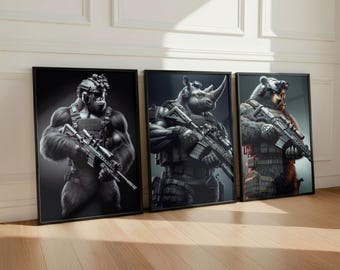Gaming Wand Kunst Bundle: Special Ops Tiere (Digitaler Download PNG JPG)