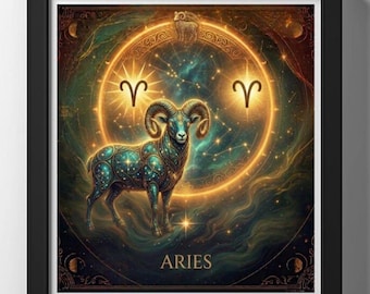 Aries Zodiac Poster: Celestial Ram Constellation Art Print (Digital Download)