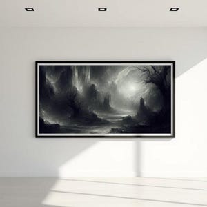 Enchanted Forest Art Print: Dark Woodland Landscape (Digital Download)