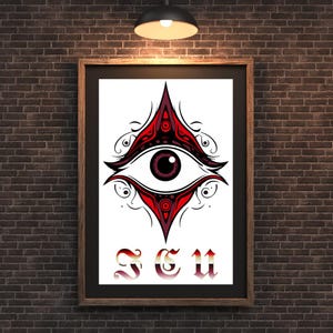 Vintage Illuminati Eye Poster: All-Seeing Eye Art (Digital Download)