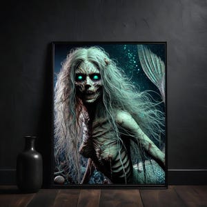 Gothic Meerjungfrau Kunstdruck: Hochauflösender digitaler Download