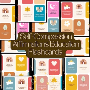 24 Self-Compassion Affirmations Education Flashcards