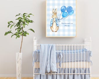 Peter Rabbit Nursery Wall Art | Woodland Bunny Prints | Baby Room Decor