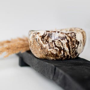 Handmade Marble Ceramic Candle: Reusable Soy Wax Dish