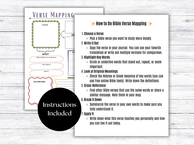 Bible Verse Mapping for Beginners PDF, Bible Study Guide Template ...