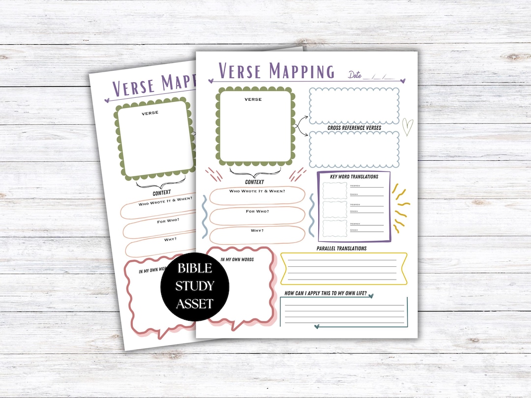 Bible Verse Mapping for Beginners PDF, Bible Study Guide Template ...