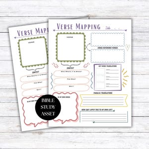 Bible Verse Mapping For Beginners PDF, Bible Study Guide Template, Bible Verse Mapping Journal, Verse Mapping Template for iPad