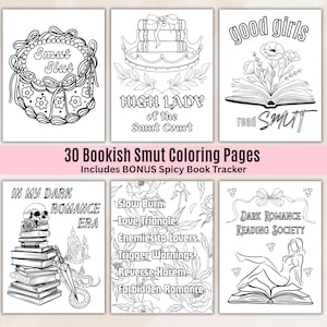 30 Smutty Bookish Coloring Pages, Adult Coloring Sheets, Spicy Book Club, Book Boyfriend, Dark Romance, STFUATTDLAGG, Morally Gray