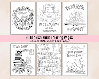 30 Smutty Bookish Coloring Pages, Adult Coloring Sheets, Spicy Book Club, Book Boyfriend, Dark Romance, STFUATTDLAGG, Morally Gray