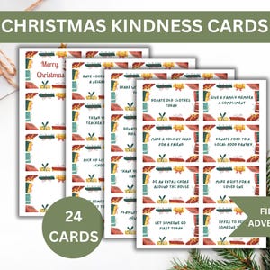 Christmas Kindness-kaarten, aftellen kerst, adventskalender, Christmas Kindness Challenge, 24 Days of Kindness, Dankbaarheidskaart