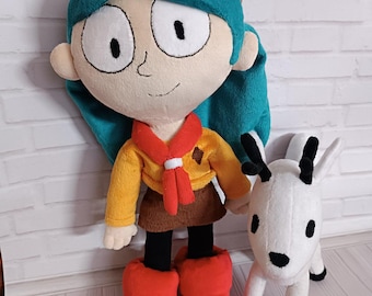 Peluche personalizado, Dibujo animado de Hildya, Hilda y el ciervo, 40 cm, (set)