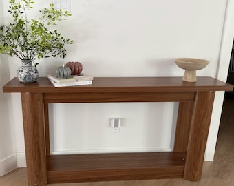 63 Inch Farmhouse Console Table with 2 Tier Storage, Narrow Long Sofa Entryway Table