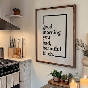 Bad Bitch Inspirational Wall Art, Positive Affirmation Print, Boss Babe Motivational Poster, Sassy Empowering Quote