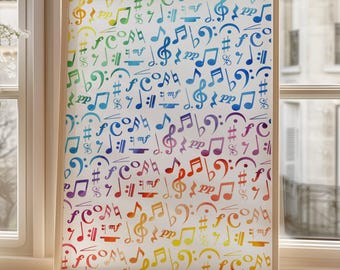 Rainbow Music Notes Poster, Music Teacher Classroom Decor, LGBTQ Pride Month Digital Wall Art, Choir Room Print, Musical Theatre Kid Gift