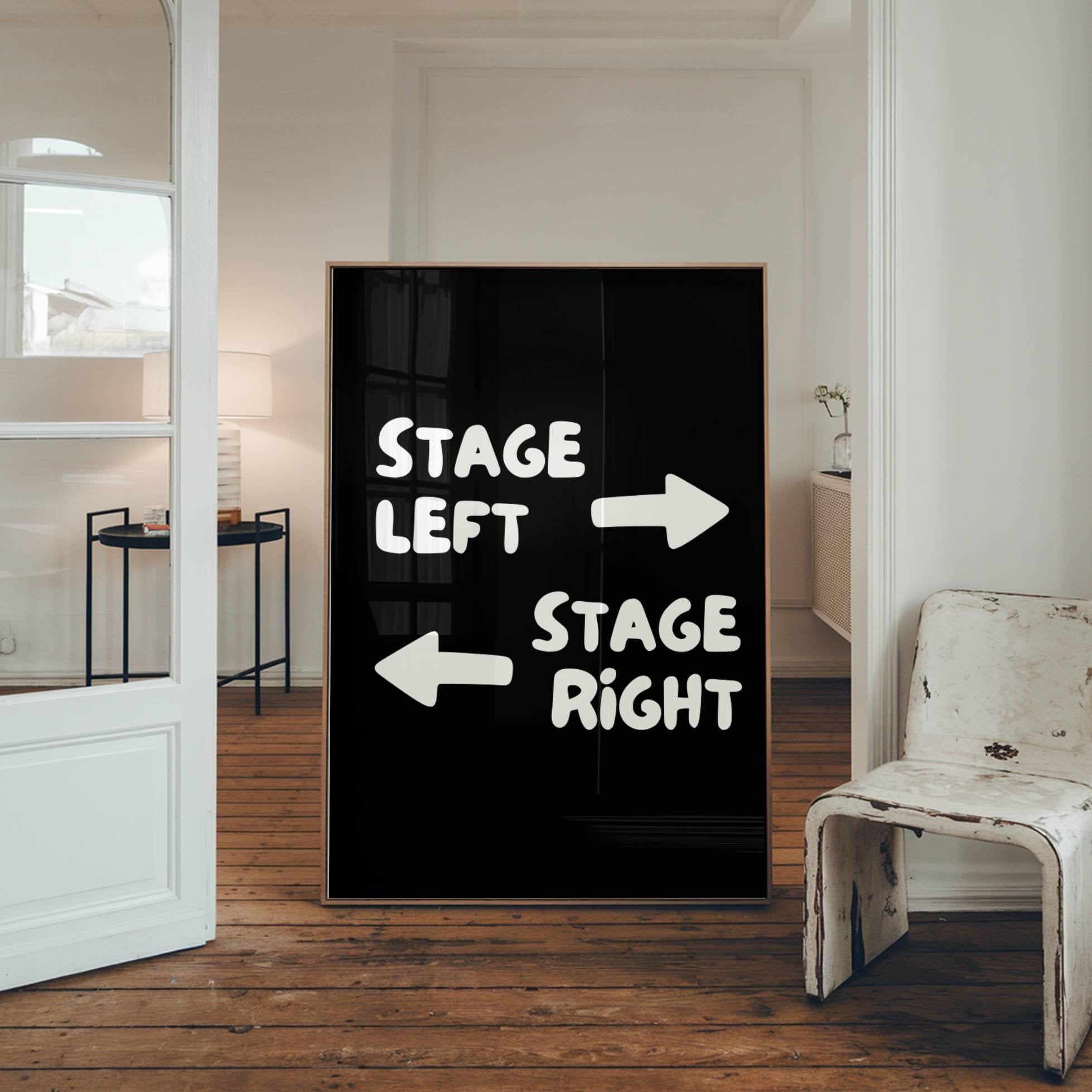 Stage Direction Theatre Lover Poster, Digital Wall Art, Drama Classroom Print, Gift for Actor, Musical Theatre Kid Gift, Dressing Room Decor