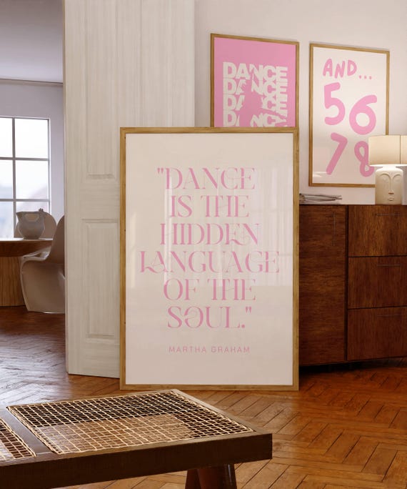 Preppy Dancer Set of 3 Wall Art Print, Ballet Lover Digital Poster, Dance Studio Decor, And 5678, Dance Teacher Gift, Martha Graham Quote