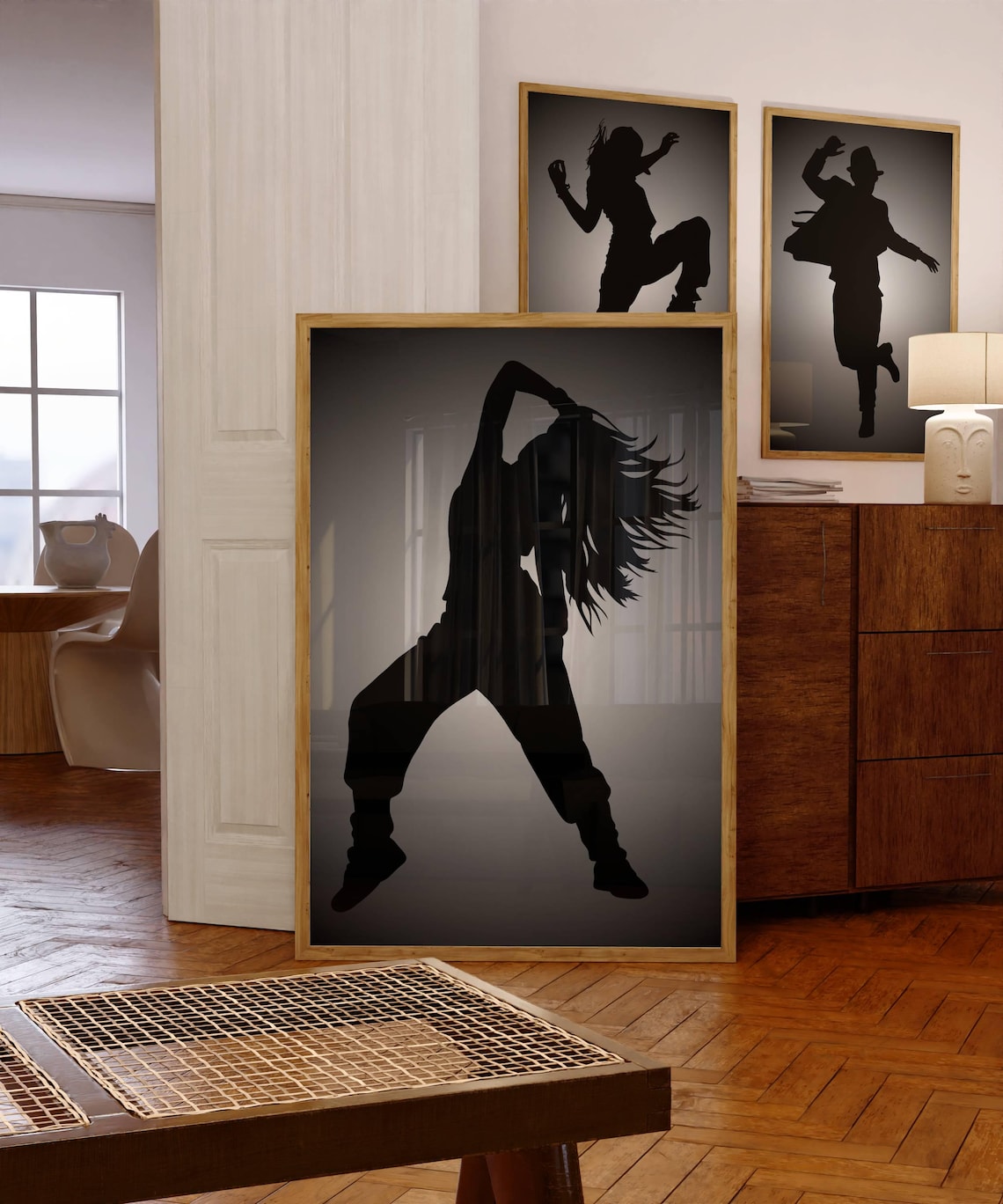 Set of 3 Dancer Silhouette Prints, Three Piece Digital Wall Art Poster ...