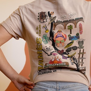 Tee del mapa de rápidos del río James