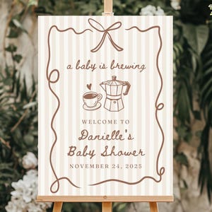 Kaffee-Baby-Dusche-Willkommens-Schild Ein Baby braut Schild Kaffee-Baby-Dusche-Poster Kaffee-Thema Baby-Dusche-Café Bebe Baby Bean Kaffee-Thema