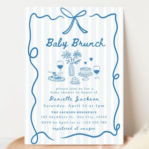Baby Brunch Baby Shower laden Vorlage ein Baby Brunch Sprinkle Invite Boy Baby Sprinkle Digitale Einladung Handgezeichnete Einladung Baby Shower