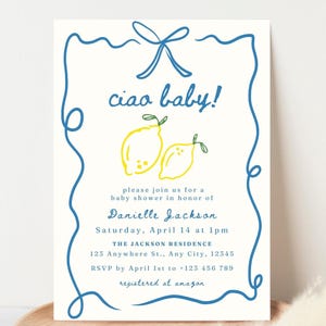 Ciao Baby Shower Invite Ciao Bambino Baby Shower Invitation Template Italian Themed Baby Shower Italian Baby Shower Ciao Baby Invite