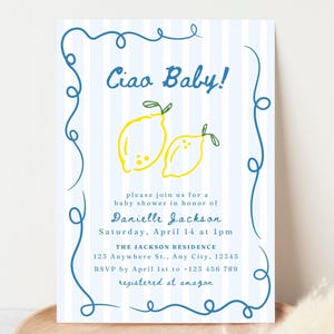 Ciao Baby Shower Invite Ciao Bambino Baby Shower Invitation Template Italian Themed Baby Shower Italian Baby Shower Ciao Baby Invite