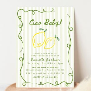 Ciao Baby Shower Invite Ciao Bambino Baby Shower Invitation Template Italian Themed Baby Shower Italian Baby Shower Ciao Baby Invite