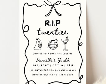 Rip 30th Birthday Invitation Rip To My Twenties Invite Template 30th Birthday Funeral Canva Funeral For Youth Birthday 30th Birthday Invite