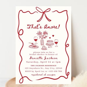 Thats Amore Bridal Shower Invite Hand Drawn Thats Amore Invitation Engagement Invitation Thats Amore Party Invite Canva Template