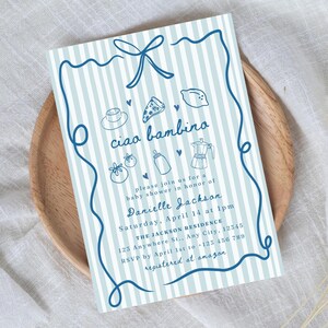 Ciao Baby Shower Invite Ciao Bambino Baby Shower Invitation Template Italian Themed Baby Shower Italian Baby Shower Ciao Baby Invite