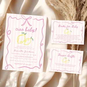 Ciao Baby Uitnodiging Sjabloon Boeken Voor Baby Card Italiaans Thema Babyshower Luier Loterij Card Ciao Bambina Citroen Baby Boek Aanvraagkaart