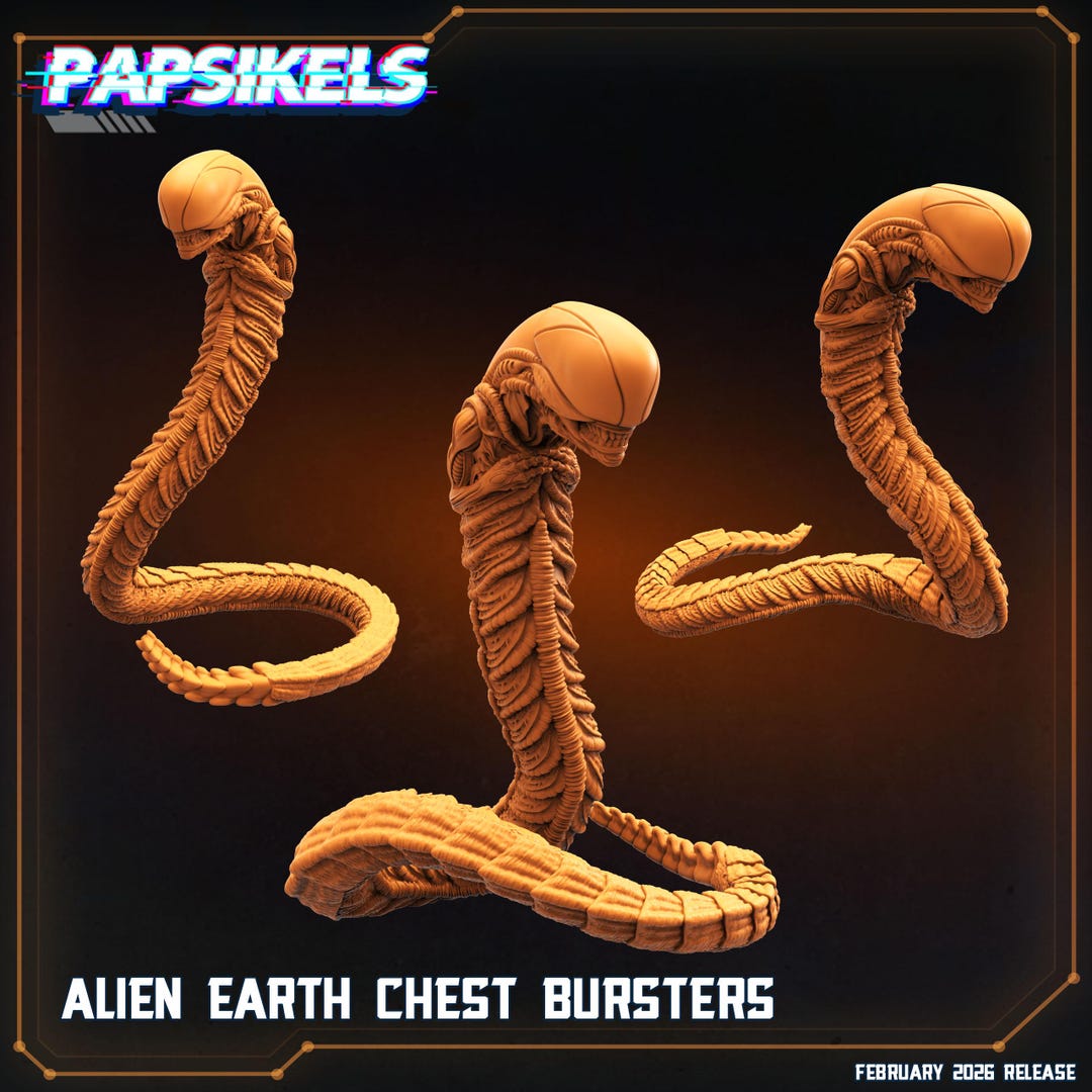Xeno Alien Earth Chest Bursters Set (3pcs) by Papsikels, Miniature for ...