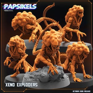 Xeno Exploders Variant 1-5 av Papsikels, Miniatyr för Bordsspel, Brädspel och RPG Xeno