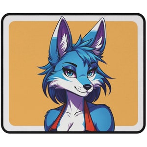 Furry Mouse Pad, Sexy Furries, Feminine Fox Character Gaming Mousepad, Non-Slip Desk Mat, Cute Animal Print Accessories, Personalizable