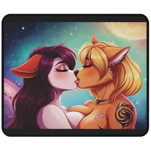 Alfombrilla de ratón peluda, accesorios de juego peludos para lesbianas, furries LGBTQ, decoración de escritorio, alfombrilla de ratón antideslizante, equipo de juego, orgullo LGBT, chica gamer