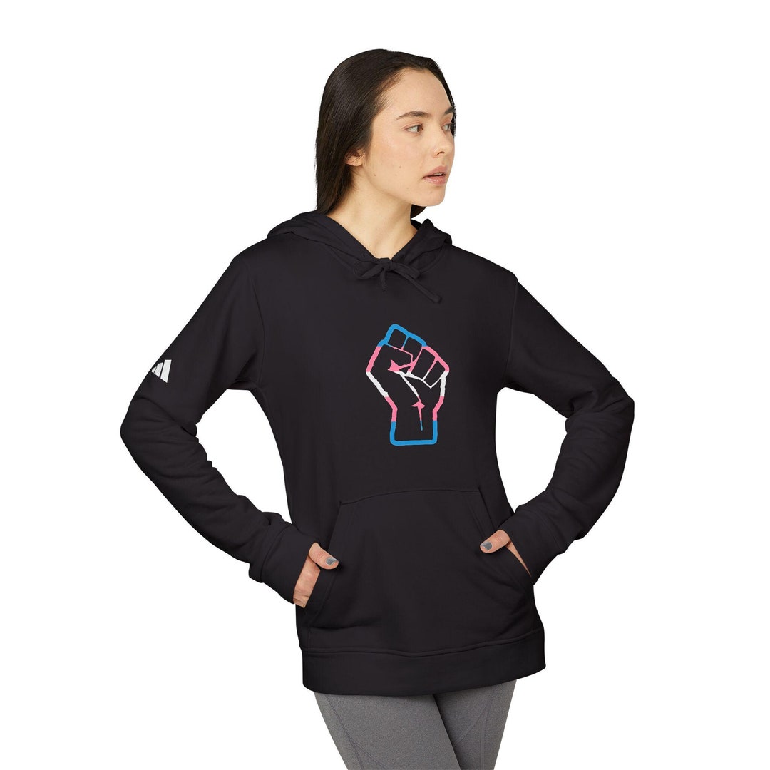 Trans Rights Adidas Fleece Hoodie, LGBTQ Sports Top Sweatshirt, Pride ...