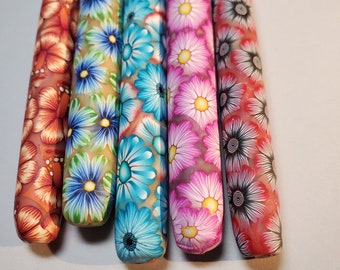 Polymer Clay Crochet Hooks Florals Ergonomic Handles Choice of Colors Sizes Susan Bates