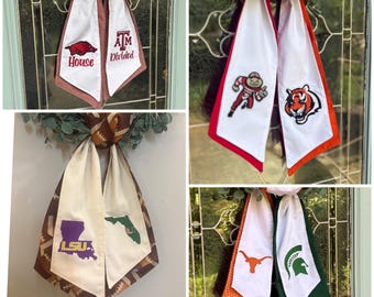 Custom house divided Layered Team Wreath Sash