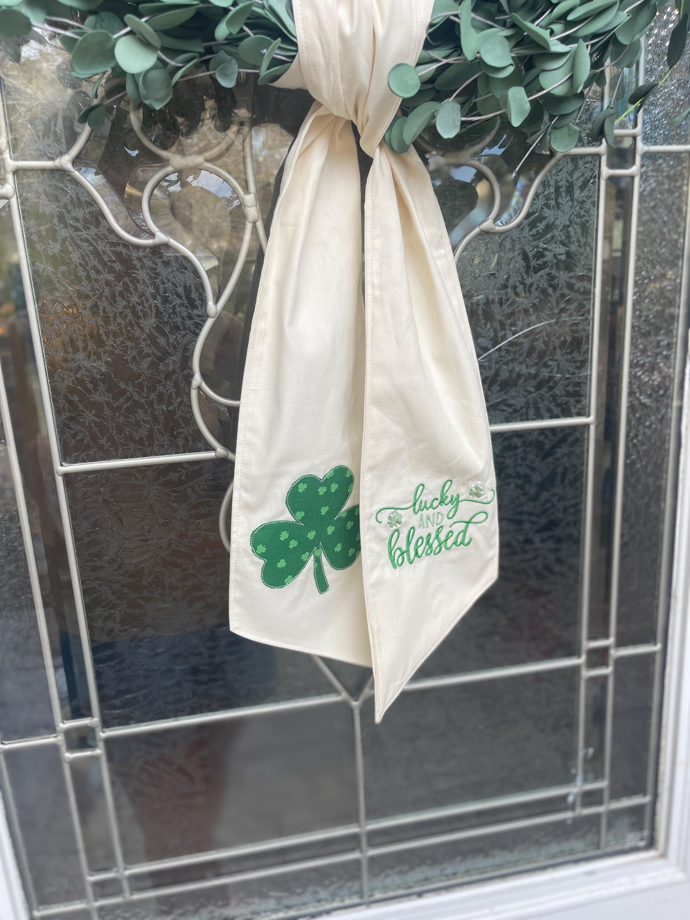 San Patrick Beaded Floral Ribbon Sash in Ivory and Silver St. Patrick main image 4
